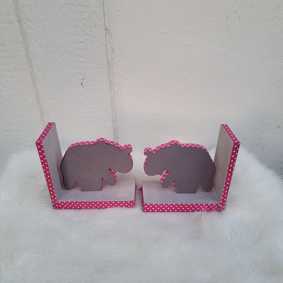 Elephant book ends boho decor polka dot - Picture 2 of 3